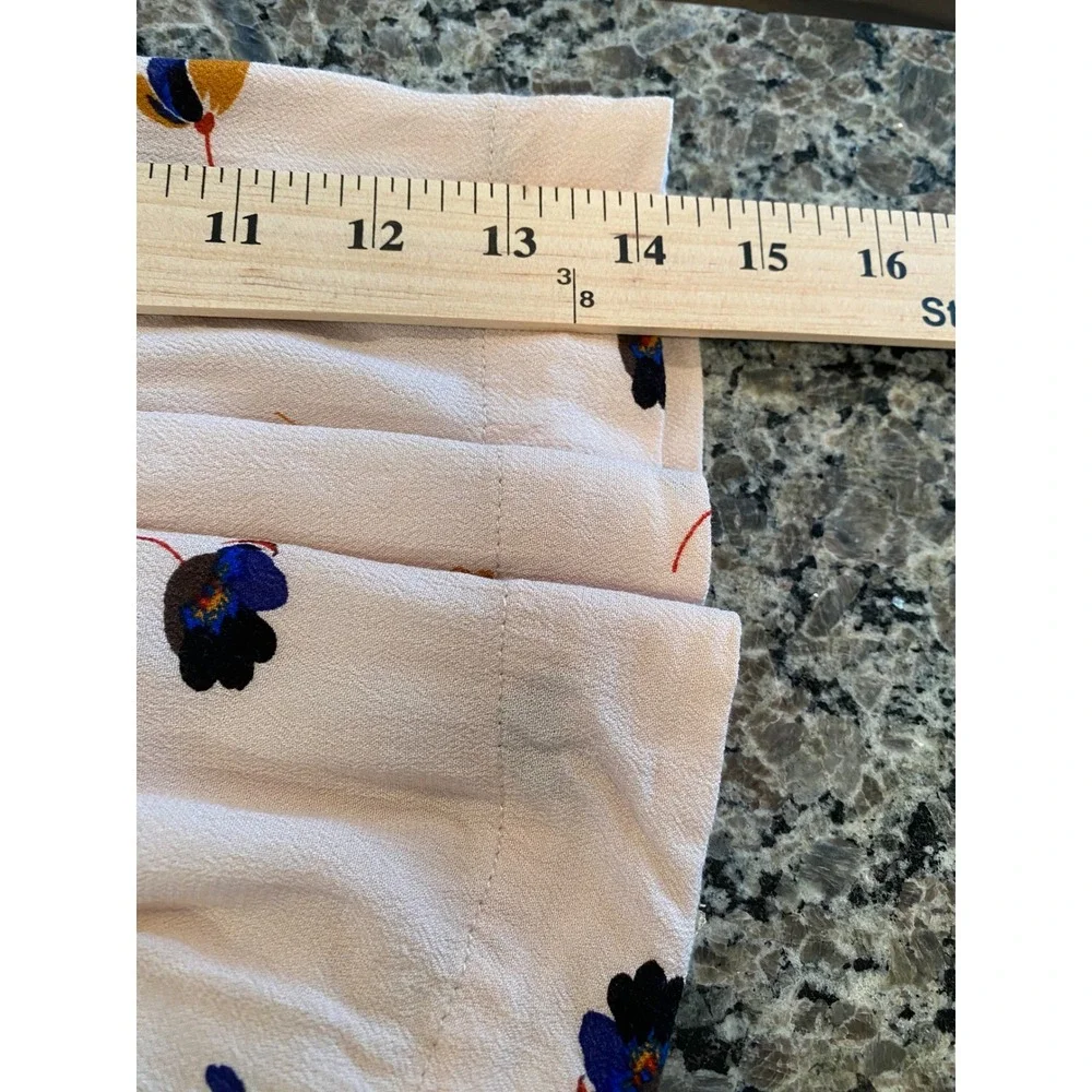 Free People‎ Women's Pink Floral All Over Print Button Mini Skirt Size 6 READ